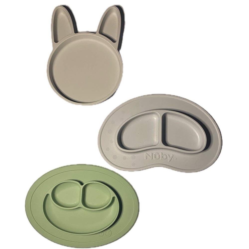 Set of 3 Ez Pz & Nuby Silicone Baby Plates.